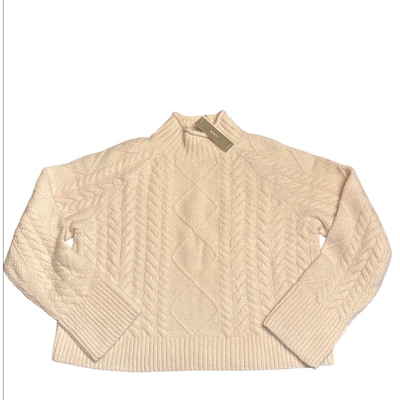 J Crew Cable-knit Rollneck sweater in Supersoft yarn heather ivory Size XXS NWT - Picture 4 of 8